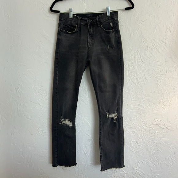 MOTHER Denim - MOTHER The Rascal Ankle Snippet Jeans Sz 27 Stealing Shadows Distressed Denim